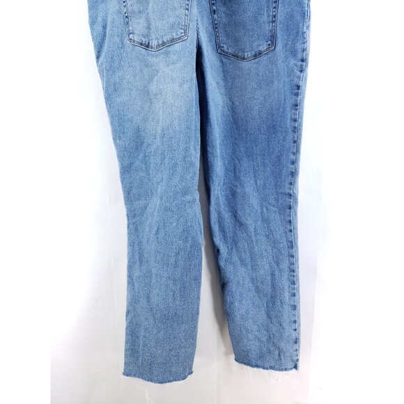 Isabel Maternity Womens Size 10 Denim Overalls Raw Hem Slim Fit Light Wash - Picture 3 of 9